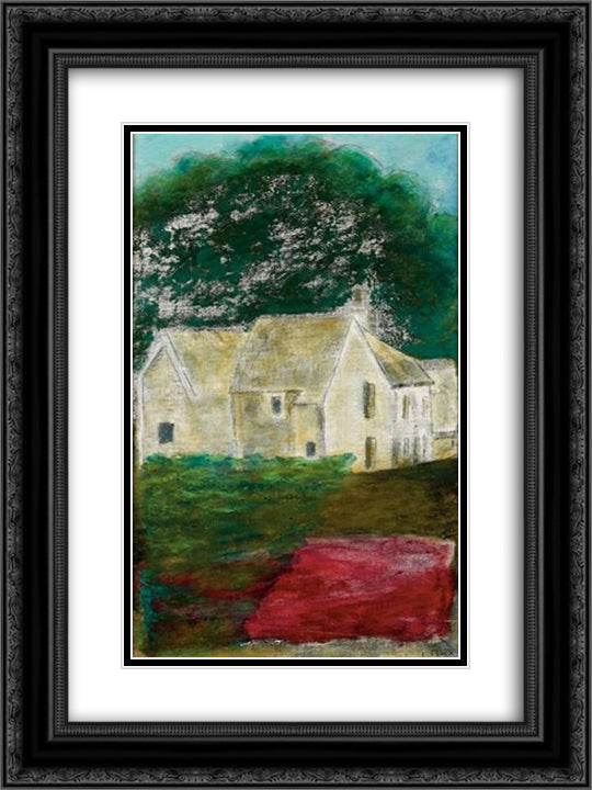 Maisons a la campagne II 18x24 Black Ornate Wood Framed Art Print Poster with Double Matting by Sima, Josef
