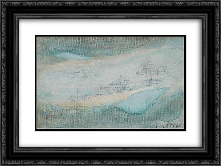 Untitled 24x18 Black Ornate Wood Framed Art Print Poster with Double Matting by Sima, Josef
