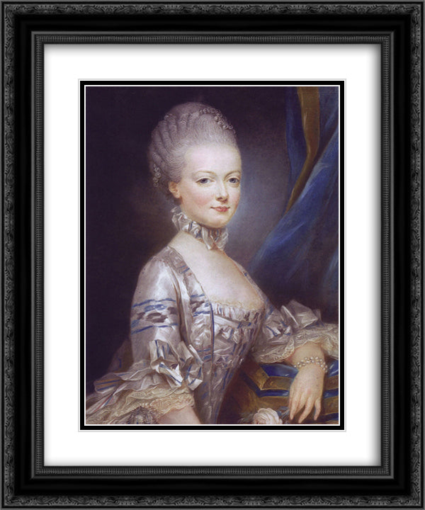 Archduchess Maria Antonia of Austria 20x24 Black Ornate Wood Framed Art Print Poster with Double Matting by Ducreux, Joseph