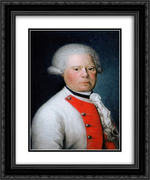 Jean-Baptiste Brequin de Demenge 20x24 Black Ornate Wood Framed Art Print Poster with Double Matting by Ducreux, Joseph