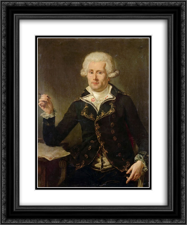 Louis Antoine de Bougainville 20x24 Black Ornate Wood Framed Art Print Poster with Double Matting by Ducreux, Joseph