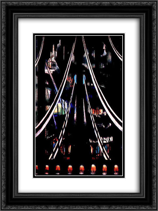 New York Interpreted V, The Bridge 18x24 Black Ornate Wood Framed Art Print Poster with Double Matting by Stella, Joseph