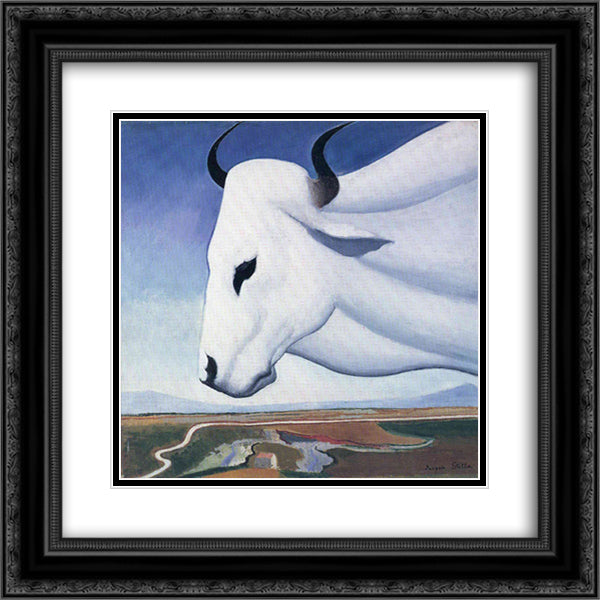 The Ox 20x20 Black Ornate Wood Framed Art Print Poster with Double Matting by Stella, Joseph