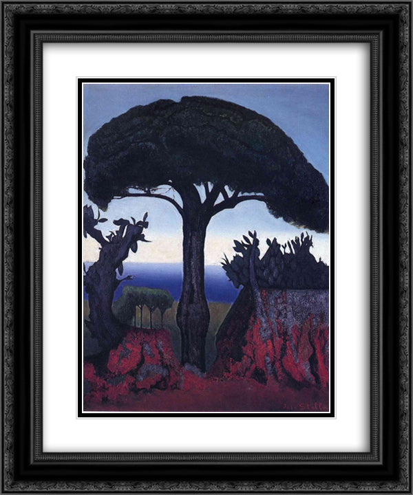 Tree of Nice 20x24 Black Ornate Wood Framed Art Print Poster with Double Matting by Stella, Joseph