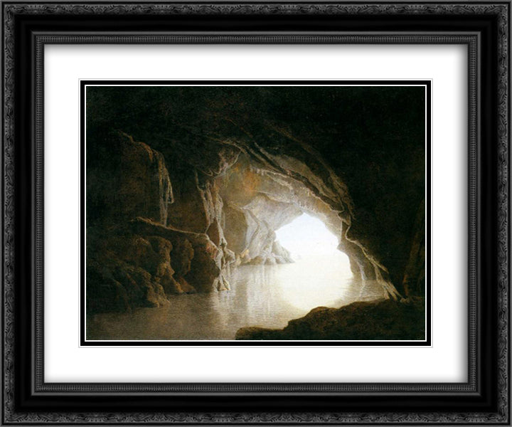 A Cavern, Evening 24x20 Black Ornate Wood Framed Art Print Poster with Double Matting by Wright, Joseph