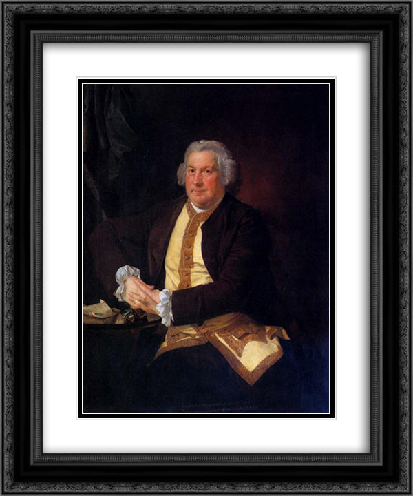 Francis Hurt 20x24 Black Ornate Wood Framed Art Print Poster with Double Matting by Wright, Joseph