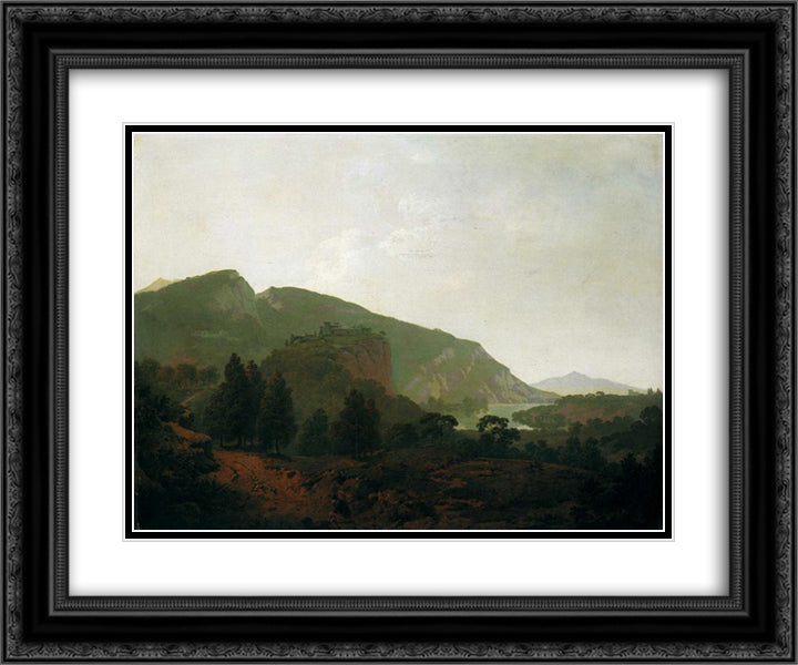 Italian Landscape 24x20 Black Ornate Wood Framed Art Print Poster with Double Matting by Wright, Joseph