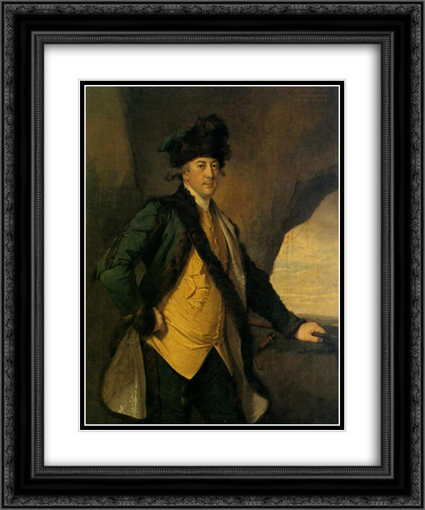John Whetham or Kirklington, Nottinghamshire 20x24 Black Ornate Wood Framed Art Print Poster with Double Matting by Wright, Joseph