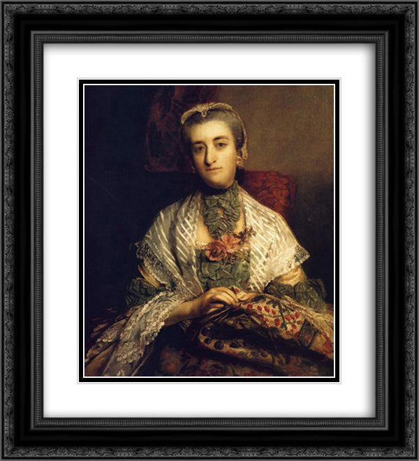 Caroline, Lady Holland 20x22 Black Ornate Wood Framed Art Print Poster with Double Matting by Reynolds, Joshua