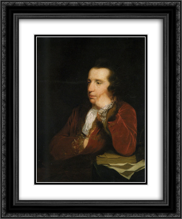 Portrait of George Colman, the Elder 20x24 Black Ornate Wood Framed Art Print Poster with Double Matting by Reynolds, Joshua
