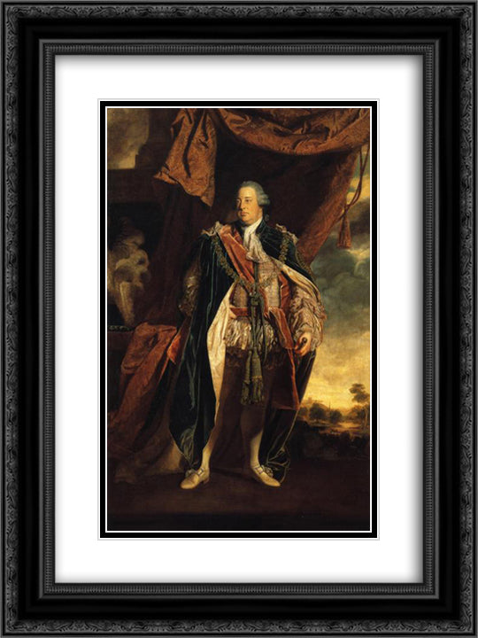 Portrait of Prince William Augustus, Duke of Cumberland, Son of George II 18x24 Black Ornate Wood Framed Art Print Poster with Double Matting by Reynolds, Joshua