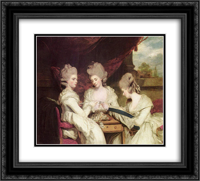 The Ladies Waldegrave 22x20 Black Ornate Wood Framed Art Print Poster with Double Matting by Reynolds, Joshua