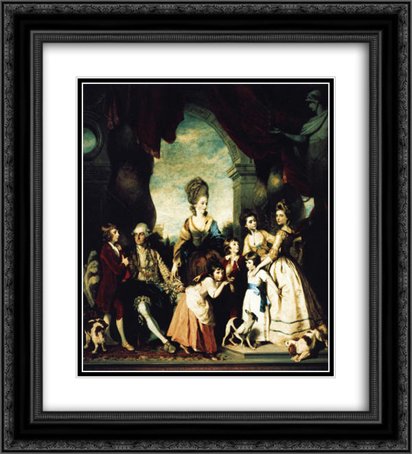 The Marlborough Family 20x22 Black Ornate Wood Framed Art Print Poster with Double Matting by Reynolds, Joshua
