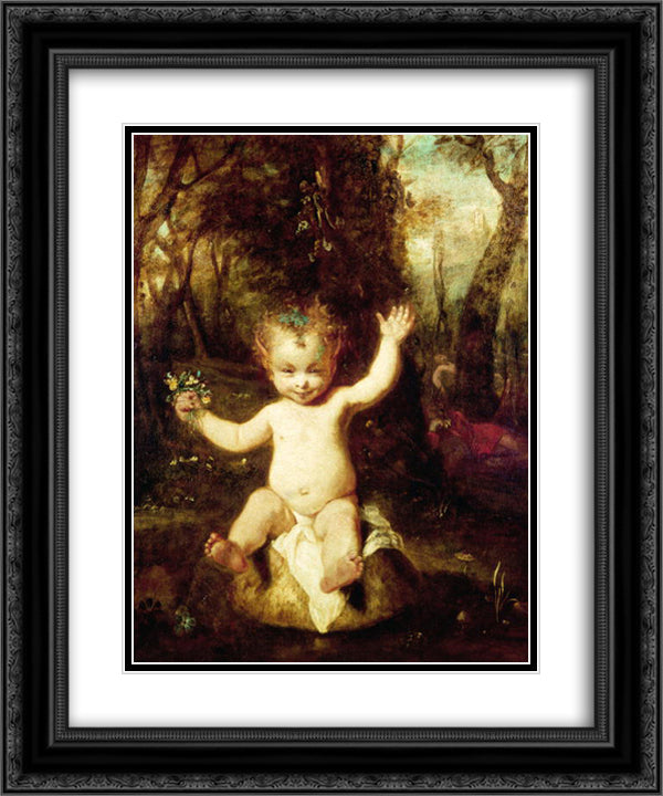 The Puck 20x24 Black Ornate Wood Framed Art Print Poster with Double Matting by Reynolds, Joshua