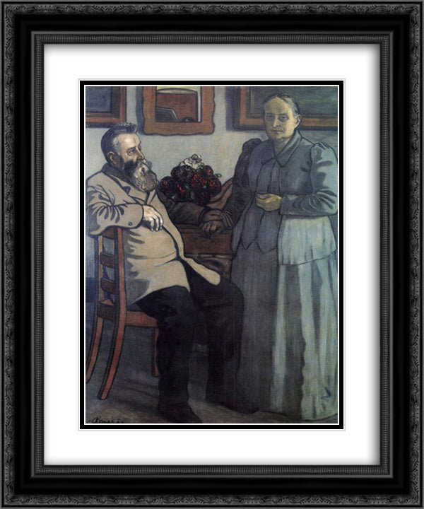 My Parents after Fourty Years of Marriage 20x24 Black Ornate Wood Framed Art Print Poster with Double Matting by Rippl Ronai, Jozsef