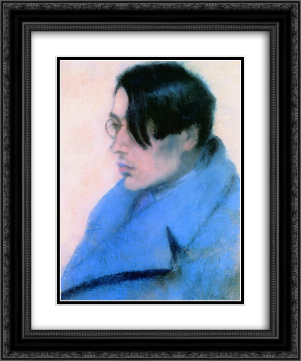 Portrait of Lorinc Szabo 20x24 Black Ornate Wood Framed Art Print Poster with Double Matting by Rippl Ronai, Jozsef