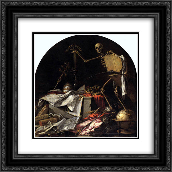 Allegory of Death In Ictu Oculi 20x20 Black Ornate Wood Framed Art Print Poster with Double Matting by Valdes Leal, Juan de