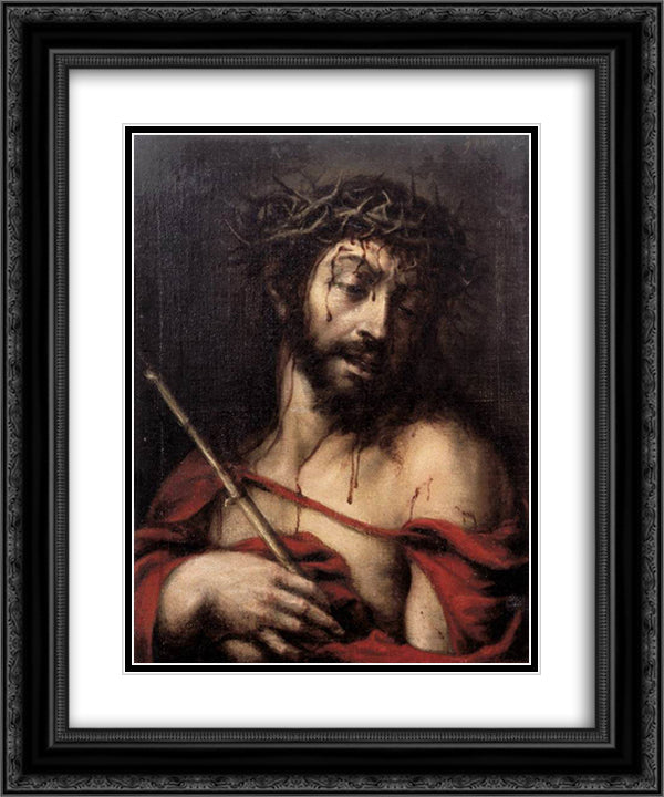 Ecce Homo 20x24 Black Ornate Wood Framed Art Print Poster with Double Matting by Valdes Leal, Juan de