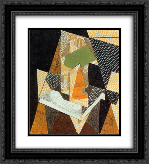Lamp 20x22 Black Ornate Wood Framed Art Print Poster with Double Matting by Gris, Juan