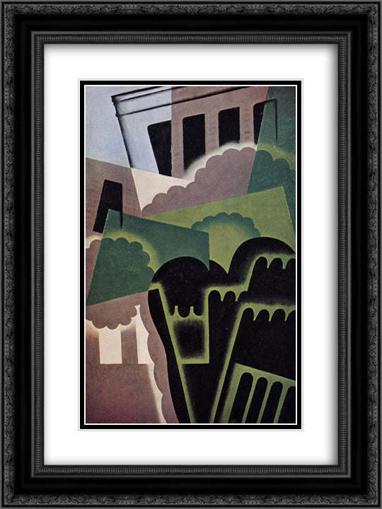 Landscape 18x24 Black Ornate Wood Framed Art Print Poster with Double Matting by Gris, Juan