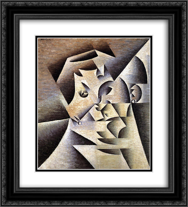 Portrait of the Artist s Mother 20x22 Black Ornate Wood Framed Art Print Poster with Double Matting by Gris, Juan