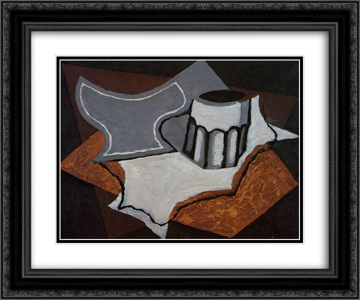 The Goblet 24x20 Black Ornate Wood Framed Art Print Poster with Double Matting by Gris, Juan