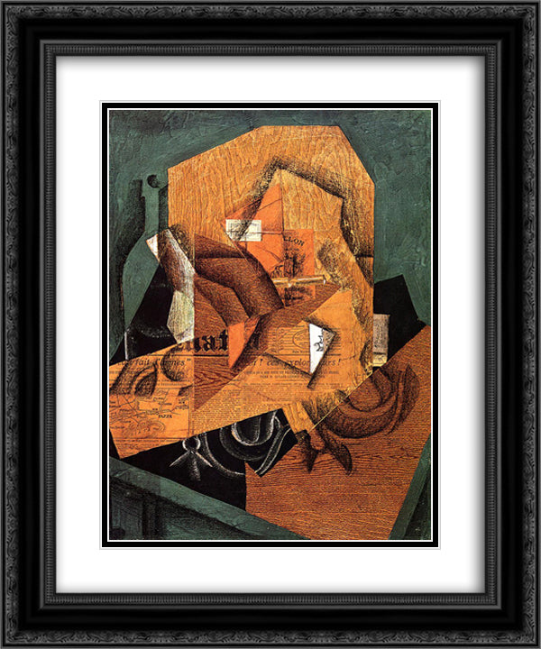 The Packet of Coffee 20x24 Black Ornate Wood Framed Art Print Poster with Double Matting by Gris, Juan
