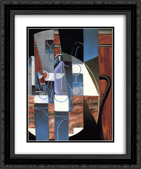 The Siphon 20x24 Black Ornate Wood Framed Art Print Poster with Double Matting by Gris, Juan