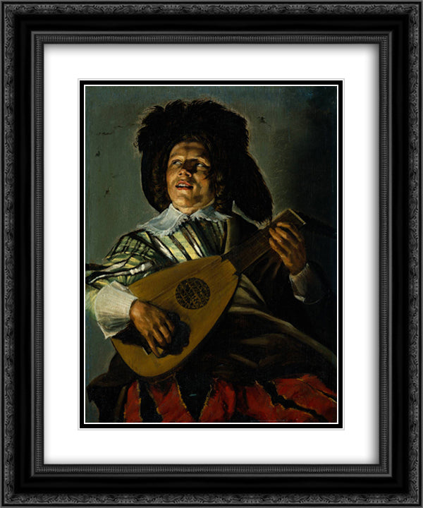 The serenade 20x24 Black Ornate Wood Framed Art Print Poster with Double Matting by Leyster, Judith