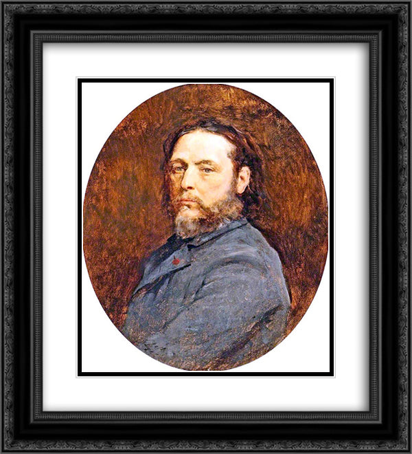 Self Portrait 20x22 Black Ornate Wood Framed Art Print Poster with Double Matting by Breton, Jules