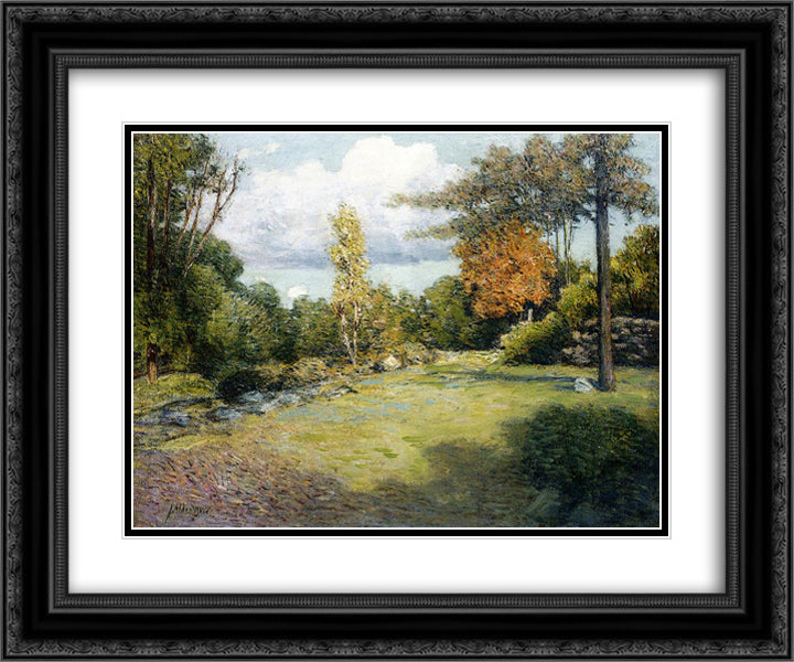 Autumn Days 24x20 Black Ornate Wood Framed Art Print Poster with Double Matting by Weir, Julian Alden