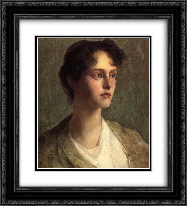 Ideal Head 20x22 Black Ornate Wood Framed Art Print Poster with Double Matting by Weir, Julian Alden