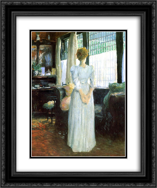 In the Livingroom 20x24 Black Ornate Wood Framed Art Print Poster with Double Matting by Weir, Julian Alden