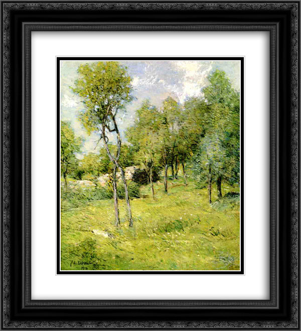 Midsummer Landscape 20x22 Black Ornate Wood Framed Art Print Poster with Double Matting by Weir, Julian Alden