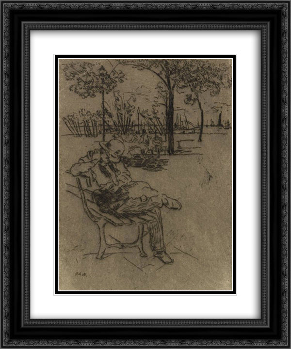 The Statue of Liberty 20x24 Black Ornate Wood Framed Art Print Poster with Double Matting by Weir, Julian Alden
