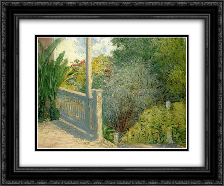 The Veranda 24x20 Black Ornate Wood Framed Art Print Poster with Double Matting by Weir, Julian Alden