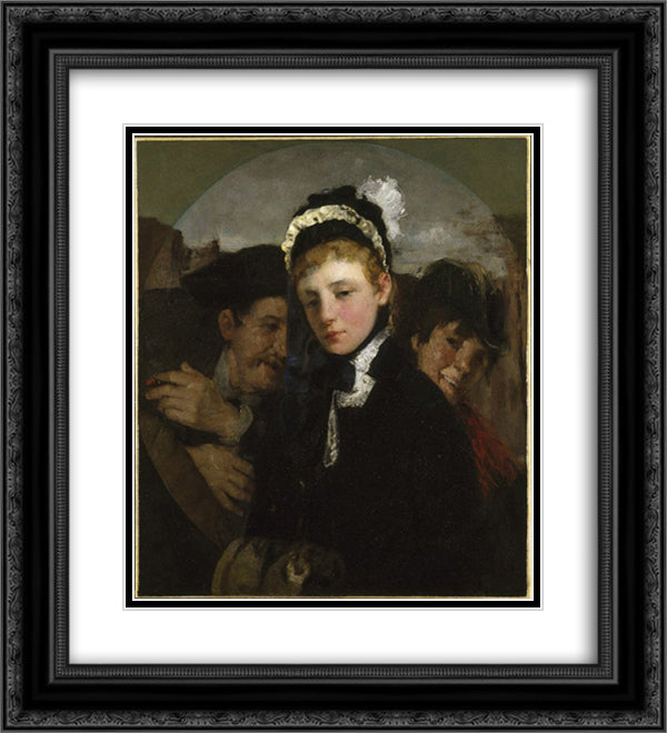 Union Square 20x22 Black Ornate Wood Framed Art Print Poster with Double Matting by Weir, Julian Alden