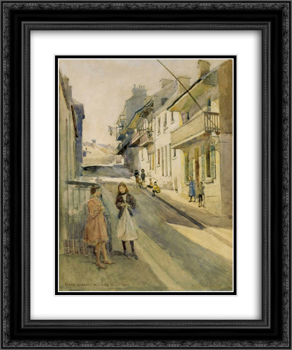 Clyde St, Miller's Point 20x24 Black Ornate Wood Framed Art Print Poster with Double Matting by Ashton, Julian