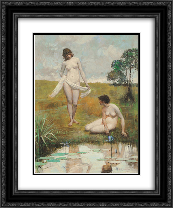 Reflections 20x24 Black Ornate Wood Framed Art Print Poster with Double Matting by Ashton, Julian