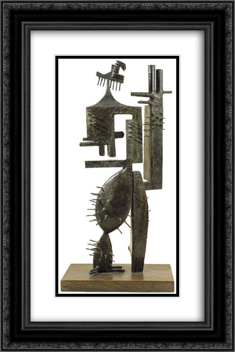 Monsieur Cactus 16x24 Black Ornate Wood Framed Art Print Poster with Double Matting by Gonzalez, Julio
