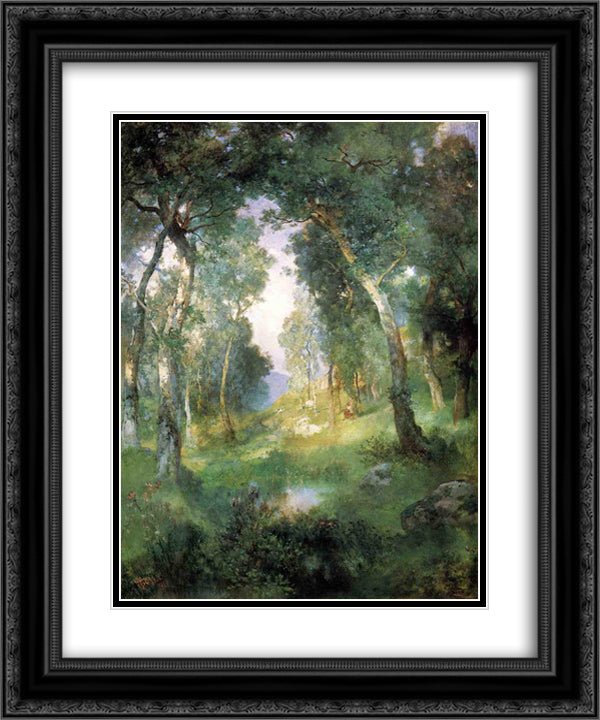 Forest Glade, Santa Barbara 20x24 Black Ornate Wood Framed Art Print Poster with Double Matting by Stewart, Julius LeBlanc