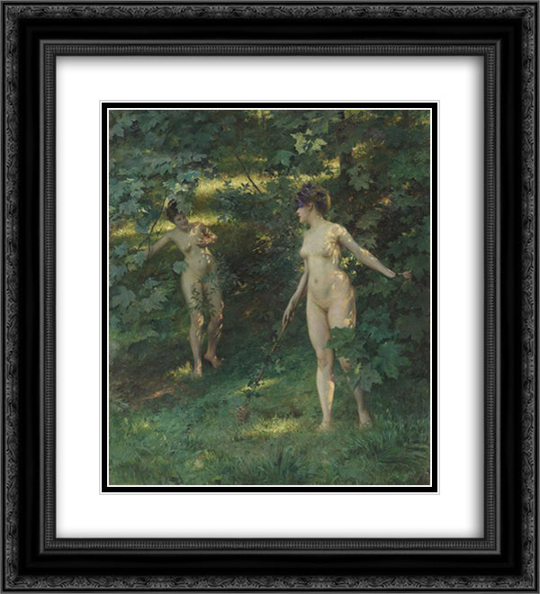 Nymphs of Nysa 20x22 Black Ornate Wood Framed Art Print Poster with Double Matting by Stewart, Julius LeBlanc