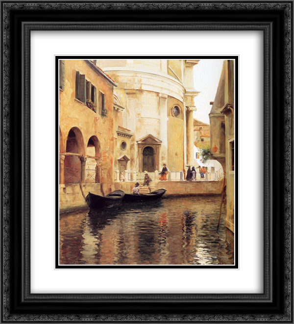 Rio della Maddalena 20x22 Black Ornate Wood Framed Art Print Poster with Double Matting by Stewart, Julius LeBlanc