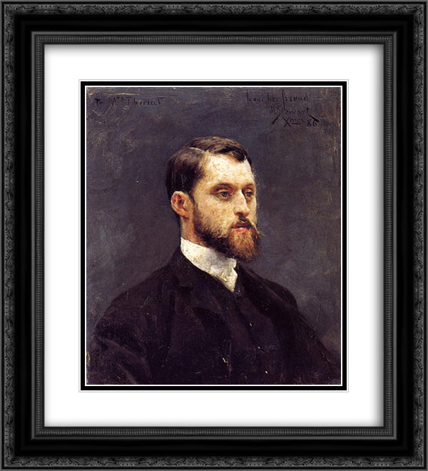 Self Portrait 20x22 Black Ornate Wood Framed Art Print Poster with Double Matting by Stewart, Julius LeBlanc