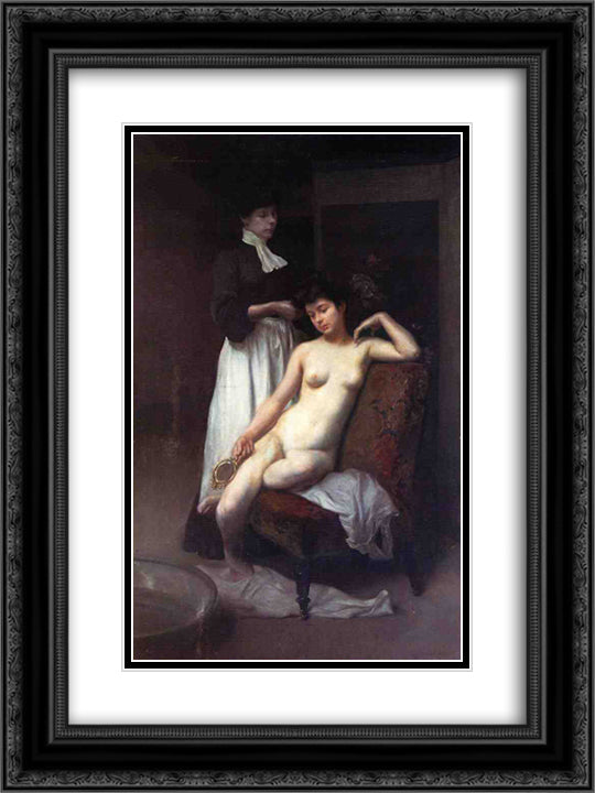 The Toilet 18x24 Black Ornate Wood Framed Art Print Poster with Double Matting by Stewart, Julius LeBlanc