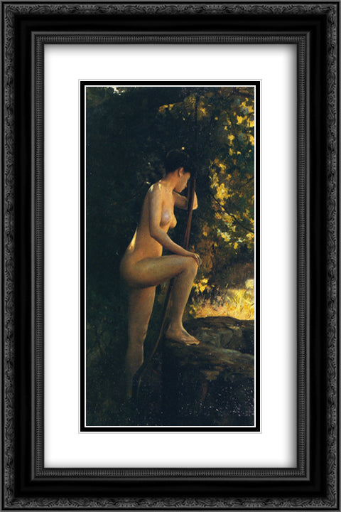 The Unfulfilled Wish 16x24 Black Ornate Wood Framed Art Print Poster with Double Matting by Stewart, Julius LeBlanc