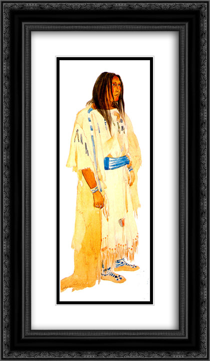 Young Piegan Blackfeet woman 14x24 Black Ornate Wood Framed Art Print Poster with Double Matting by Bodmer, Karl