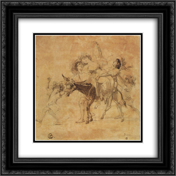 A Merry Return 20x20 Black Ornate Wood Framed Art Print Poster with Double Matting by Bryullov, Karl