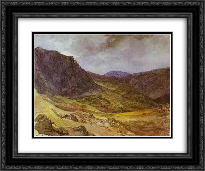 Delphi Valley 24x20 Black Ornate Wood Framed Art Print Poster with Double Matting by Bryullov, Karl