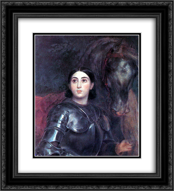 Juliet Tittoni as Jeanna D'Ark 20x22 Black Ornate Wood Framed Art Print Poster with Double Matting by Bryullov, Karl